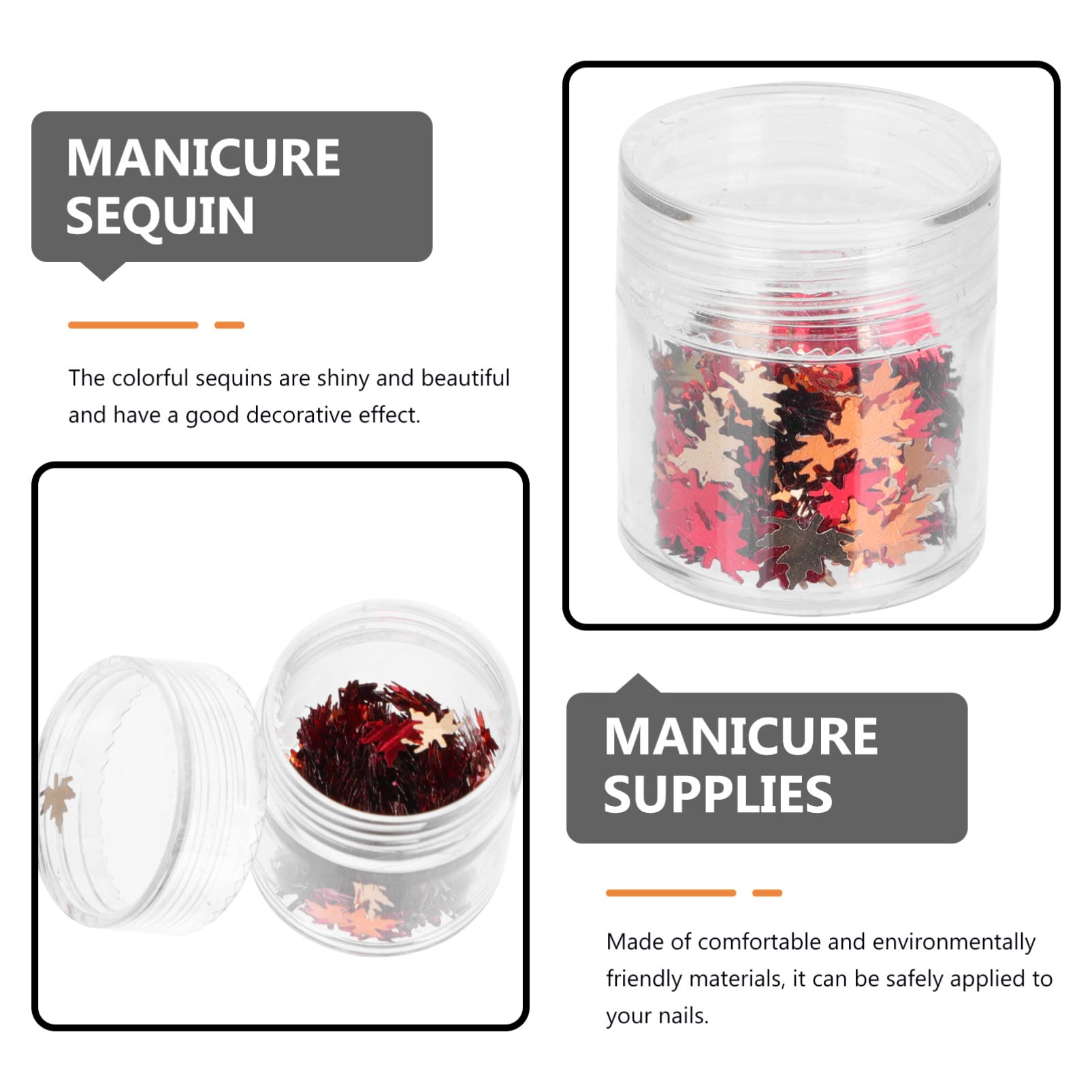 Didiseaon 6 Pezzi Glitter per unghie in acero strenne natale gel unghie colorati Adesivi per unghie 3d adesivi per unghie margherita adesivo per manicure paillettes per unghie foglia d'acero