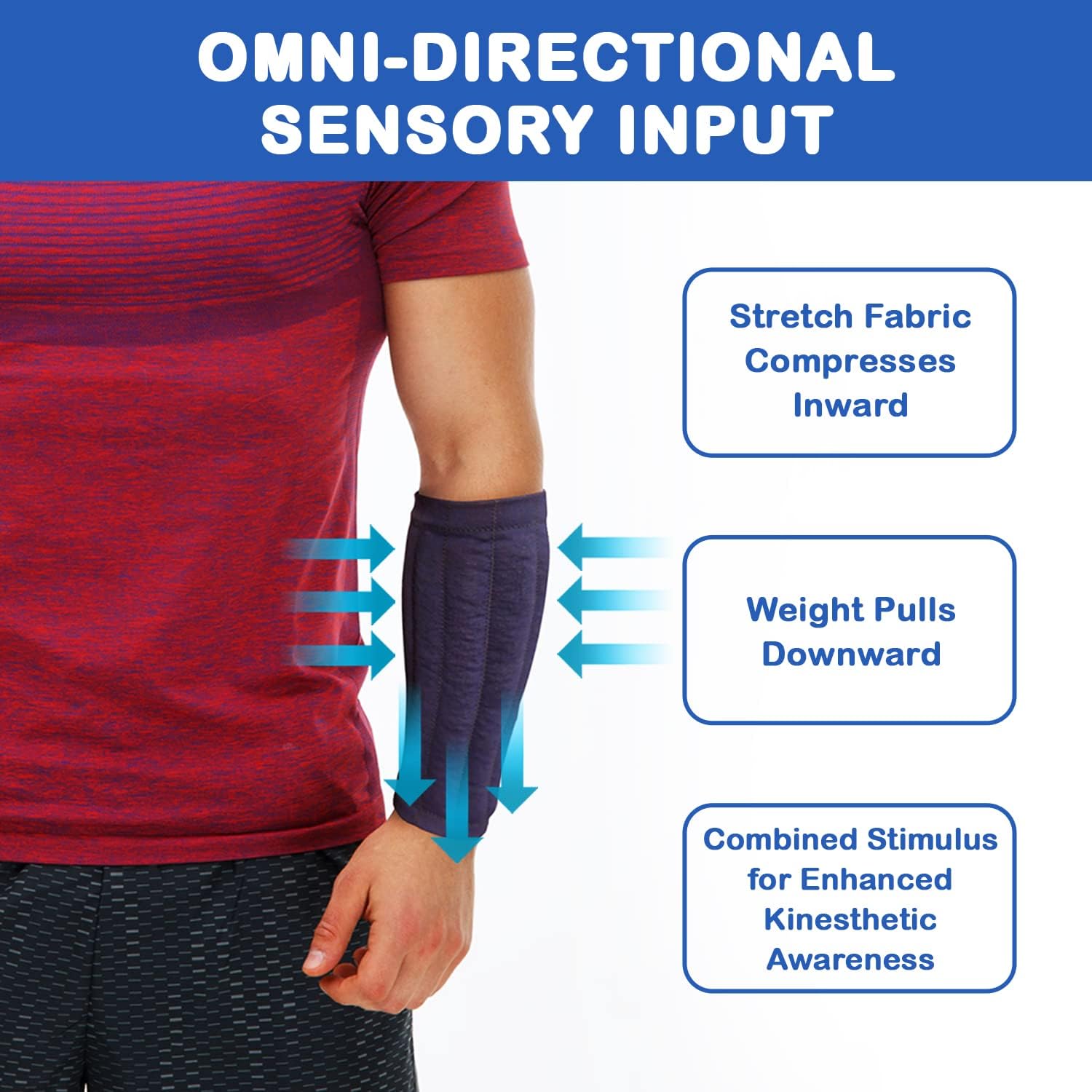 Weighted Compression Sleeve (5 Size Options) Tremor Control, Strength/Movement Assistance, PT & OT (USE SIZE CHART & VIDEO TO FIND THE CORRECT SIZE)