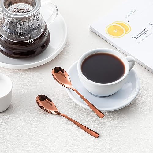 Miniatura 6 de vancasso Juego de cubiertos para 6, juego de cubiertos de acero inoxidable de 24 piezas, color oro rosa, juego de cubiertos incluye tenedores,