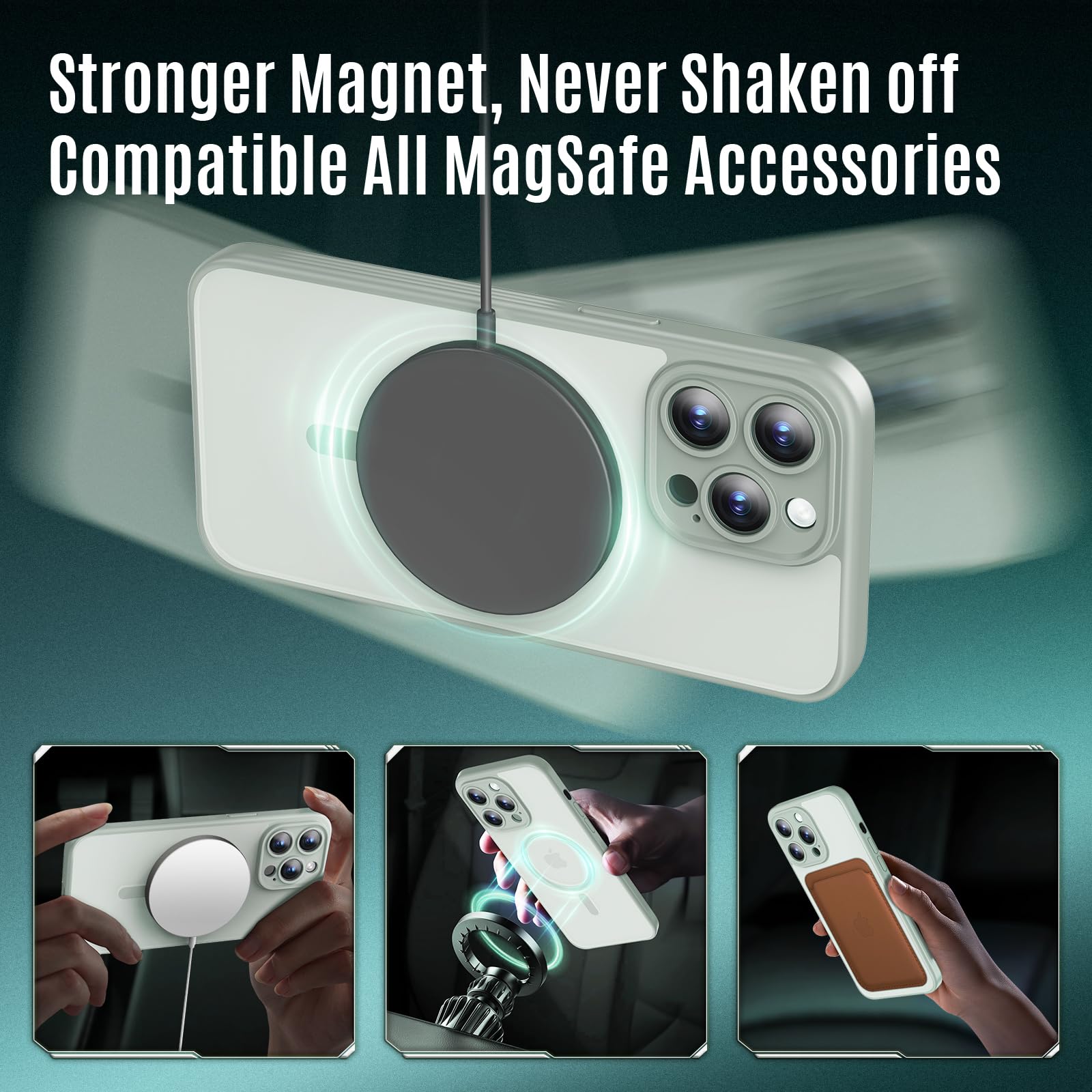 ANDATE Case For IPhone 13 Pro Max Matcha Green, Soft Liquid Silicone Full Body Shockproof Protective Phone Case With Microfiber Lining For IPhone 13 Pro Max 6.7 Inch (Matcha Green