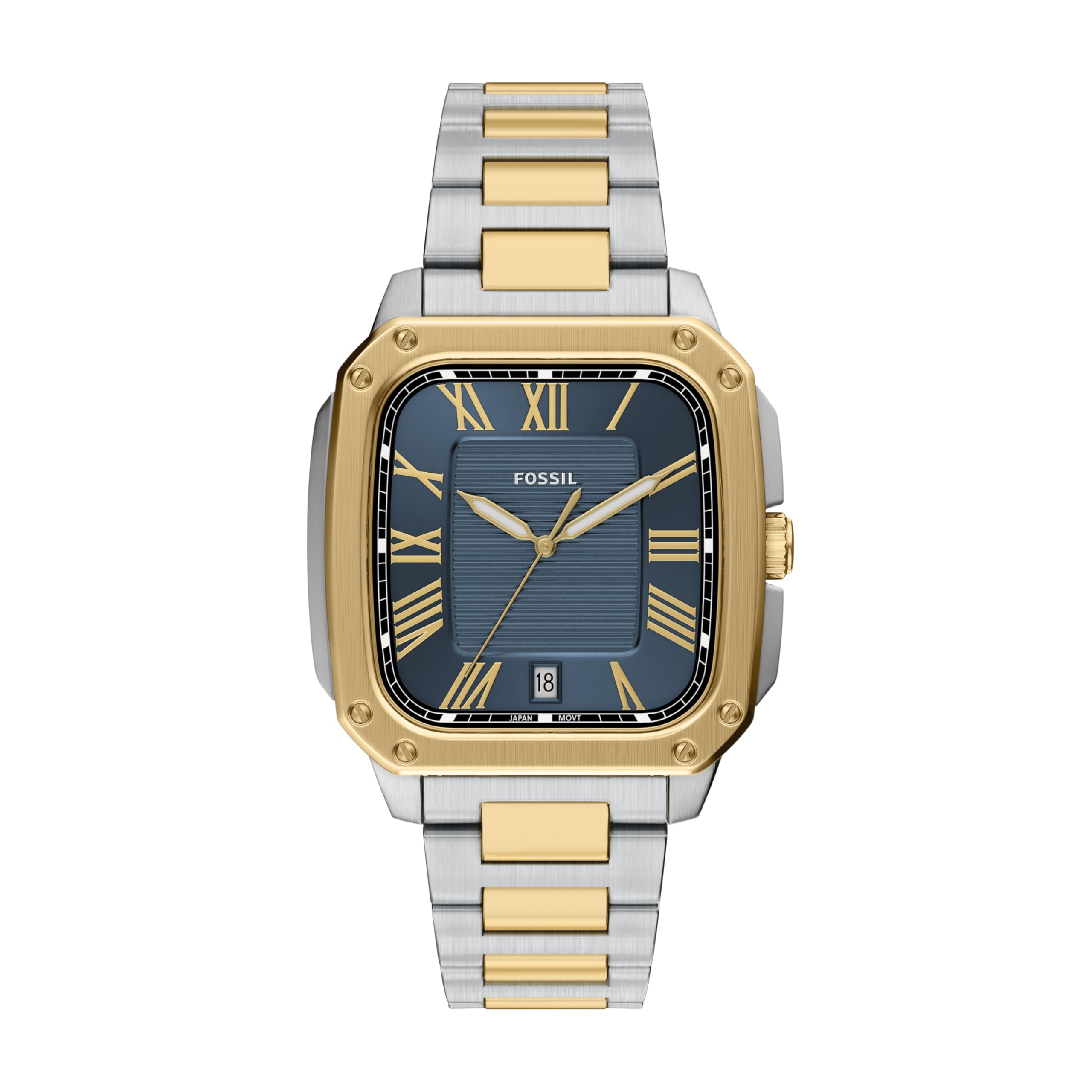 Fossil Mens Watch Crosby Three-Hand Date Stainless Steel Watch for Men