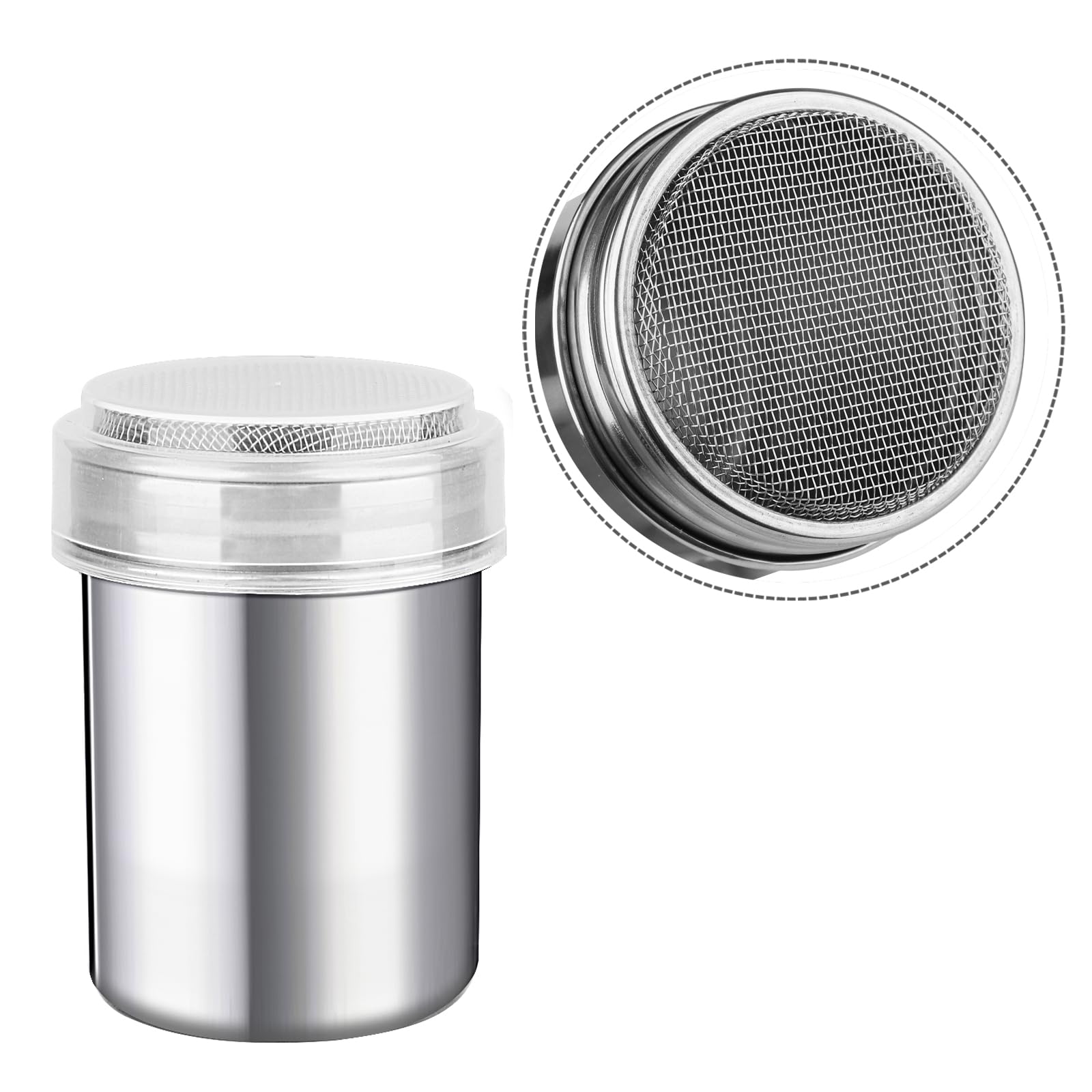 2 Spargizucchero A Velo In Acciaio Inox - Per Cacao, Matcha, Pepe - Con Coperchio Antiumidità - Foto 7