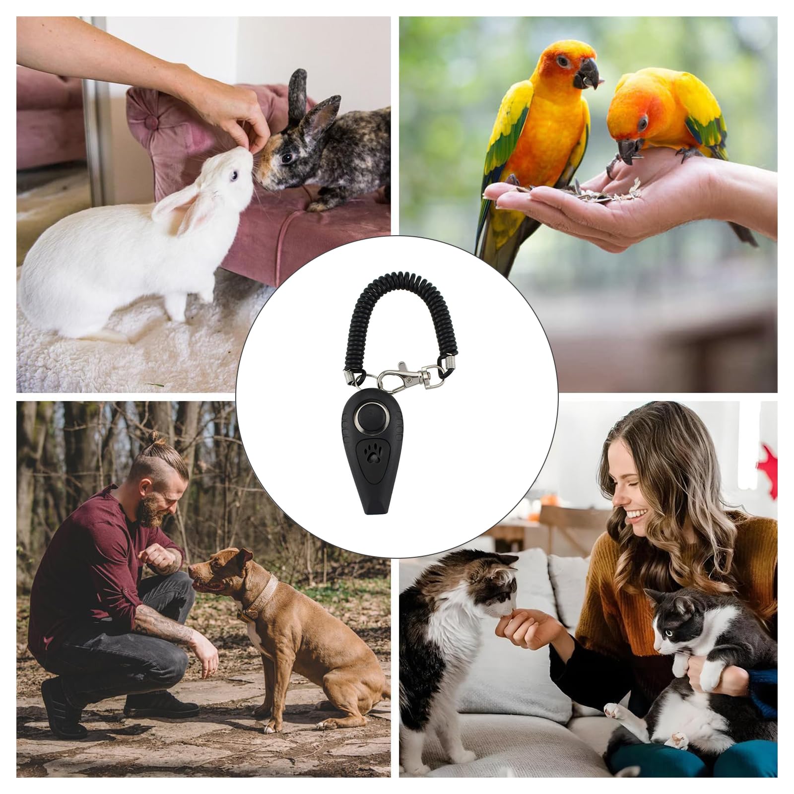 1 Addestratore per Cani 2 in 1, Clicker e Fischietto ad Ultrasuoni per il Richiamo con Laccetto per Polso,Metodo di Addestramento Positivo senza Punizioni,Per Comandi di Base,Giochi e Educazione
