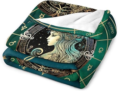 Miniatura 6 de Manta de regalo de Virgo, manta rectangular de franela del zodiaco de 50 x 40 pulgadas, manta acogedora de regalo para niños, niñas, adolescentes,