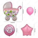 AMFIN (Pack of 7) Baby Shower Decoration Items Baby Arrival Decoration Girl Welcome Foil Balloon Maternity Shoot Props Accessories (Pink) gallery image