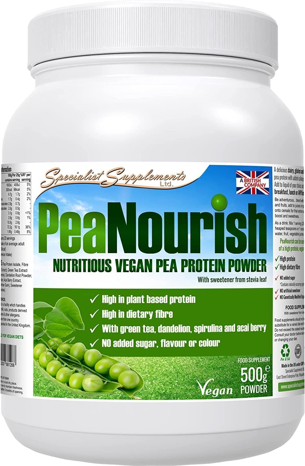 PeaNourish Pea Protein Powder 500g