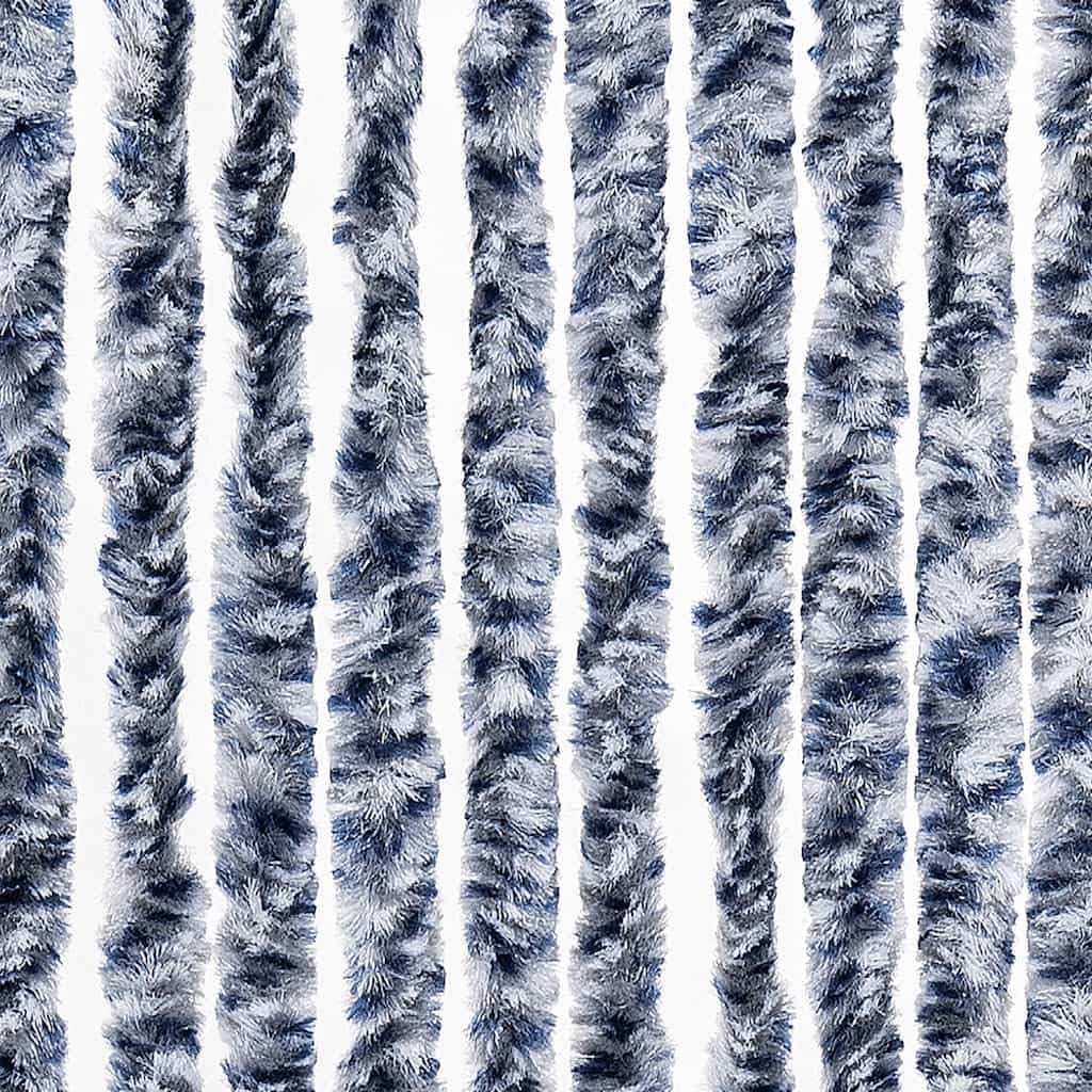 Moustiquaire chenille 90 x 220 cm Bleu/blanc/argenté