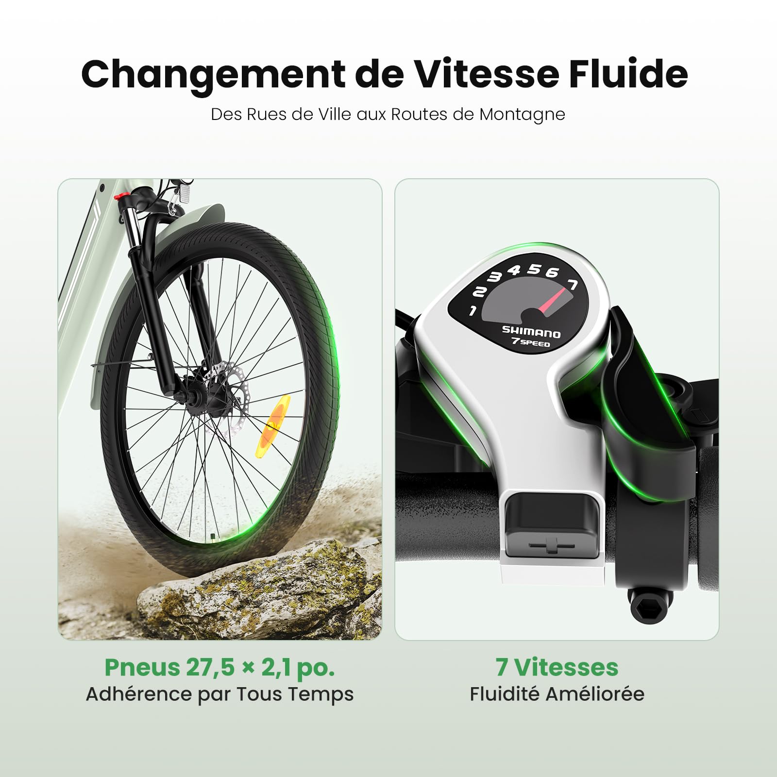 Vélo Électrique 27,5", Moteur 250W, Batterie 561.6WH Amovible, Autonomie Jusqu’à 100 km, 7 Vitesses, Écran LCD, 25 km/h, Charge Max 120 kg, Modèle Mixte E-Bike