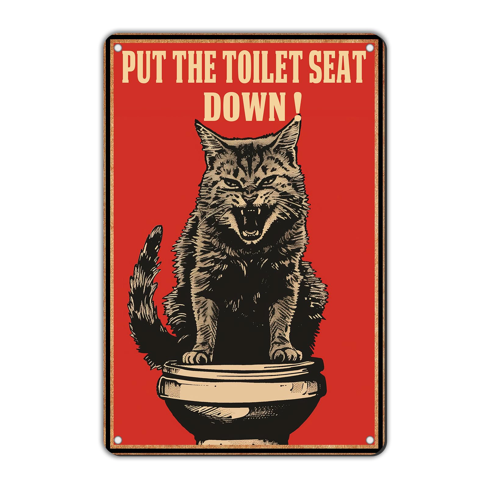 Metal Sign Put The Toilet Seat Down Vintage Signs Retro Aluminum Tin Sign For Toilet Washroom Garden Home Bar Cafe Decor 5.5X8 Inch