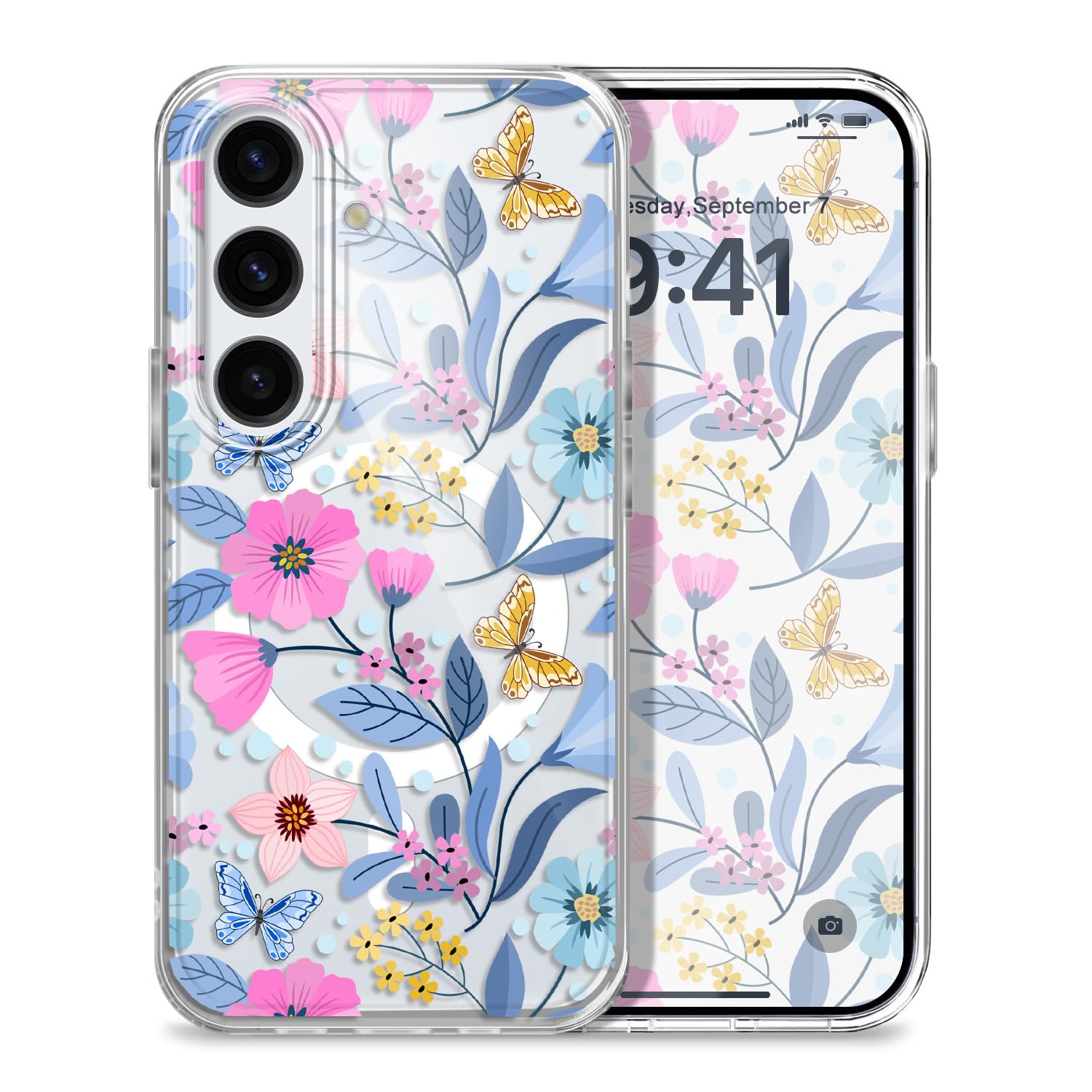 Gencyfu for Samsung Galaxy S25 Magnetic Case, Compatible with MagSafe Clear Anti Shock Fashion Design for Samsung S25 Phone Cover 6.2 inch， Purple