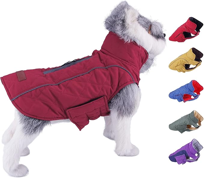 ThinkPet Dog Cold Weather Coats Cozy Waterproof Windproof Reversible