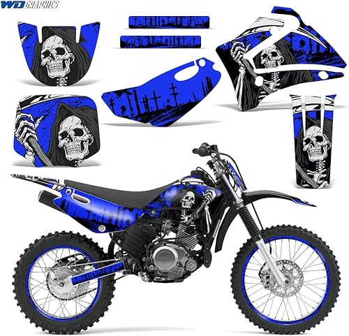 MX Dirt Bike - Kit de gráficos para Yamaha TTR125 2000-2007 - Reaper V2 azul
