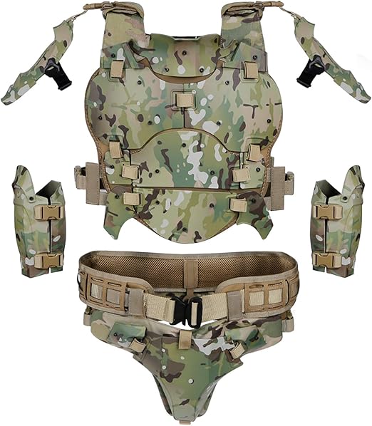 Generic tactical chest protector with high-quality PC plate and battle belt