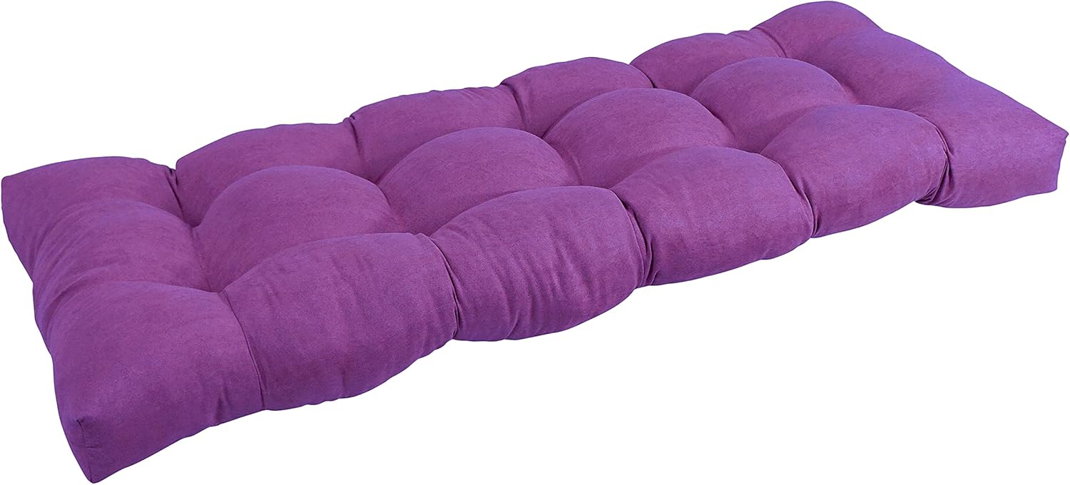 Blazing Needles Microsuede Tufted Bench Cushion, 46" x 19", Ultra Violet 1 Count