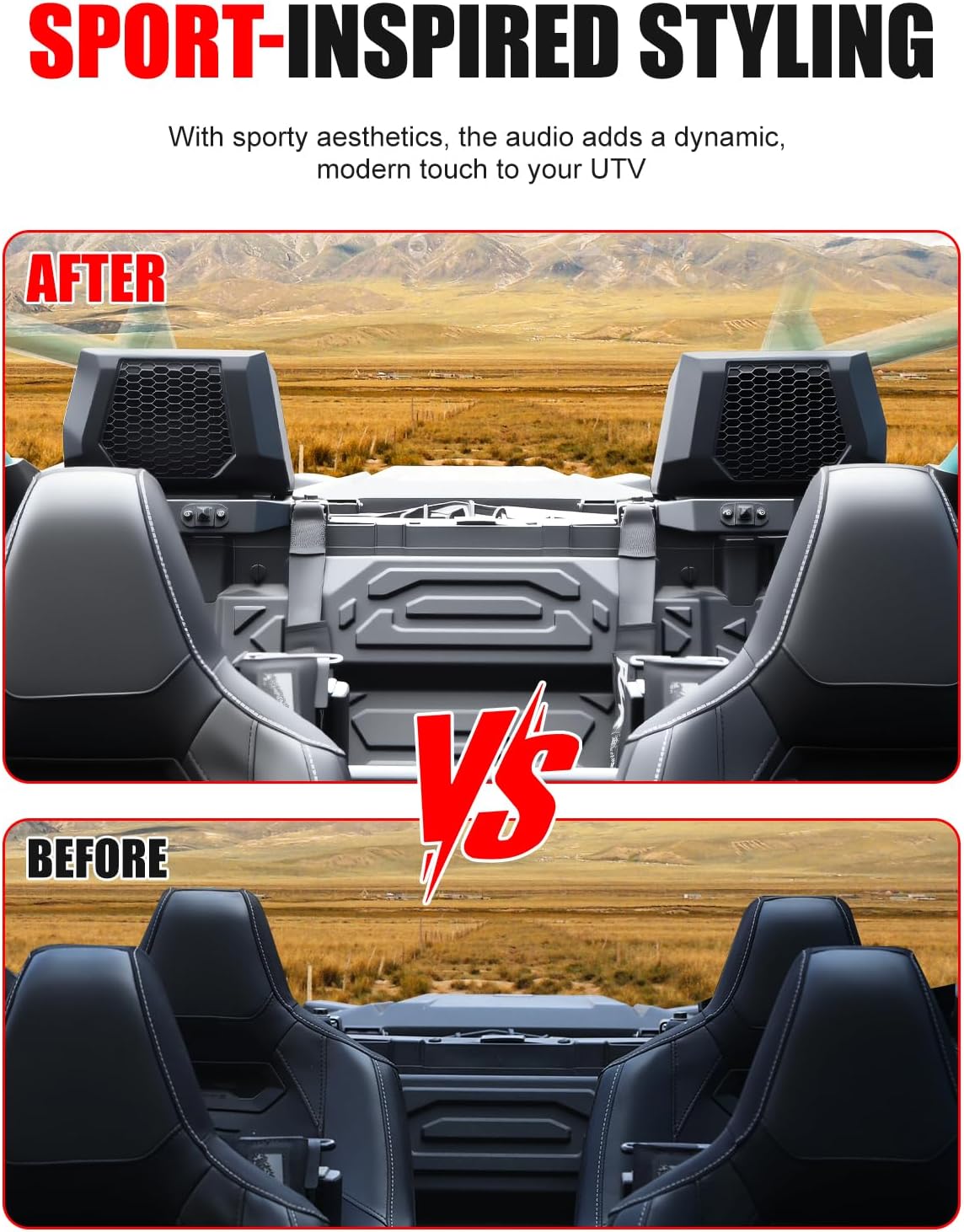 6.5" Speaker Enclosure for Polaris RZR PRO XP/R/S 2025, Rear Seat Sport Speaker Pods for 6.5 Inch Speakers with Mount Brackets for Polaris RZR PRO XP/R/S 4 2025 Accessories (A Pair)