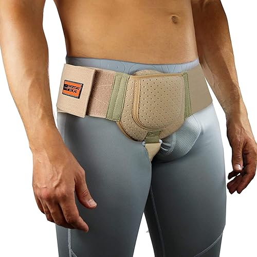 Everyday Medical Cinturón de soporte de hernia inguinal para hombres I Fits Left or Right Side I Post Surgery Men and Women Hernia Support Truss for