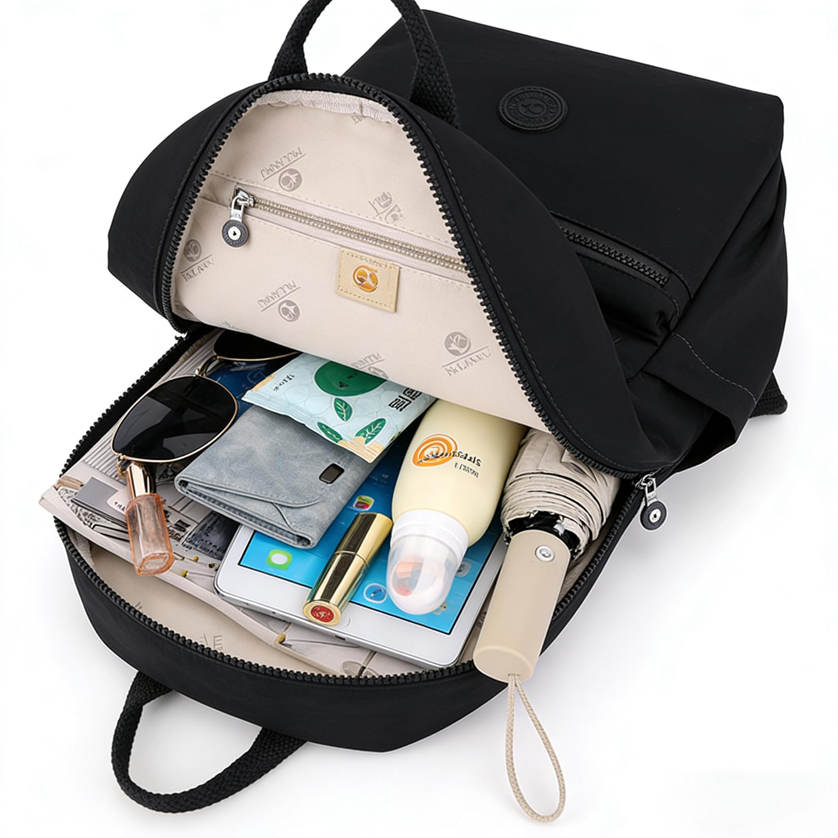 Mochila Pequeña Mujer Mini Mochila Mujer Casual Bolso Mochila Impermeable Nailon Mochila de Viaje Mochila de Escuela