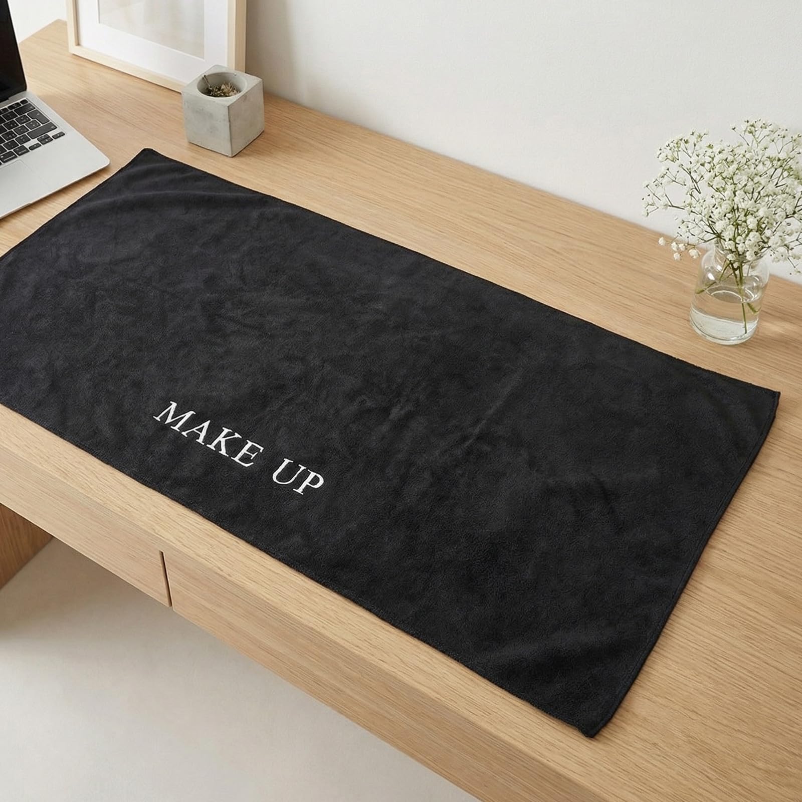 Amosfun Tappetino per Trucco Elegante e Funzionale Resistente a Polvere e Sporco Nero Confezione 2 Pezzi, per Studio e Setup Fotografico