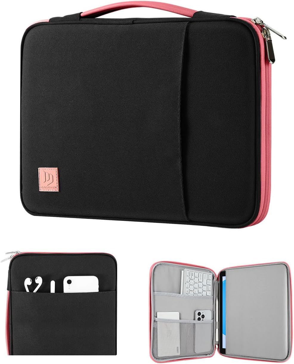Dadanism 9-11" Borsa da Trasporto per Tablet con Maniglia per iPad (A16) 11", iPad Air M4 M3/Pro M5 M4 11", iPad 10a Gen/Air 5 10,9", iPad 9/8/7a Gen 10,2", Galaxy Tab A11+ 11", Tab M11 11", Nero