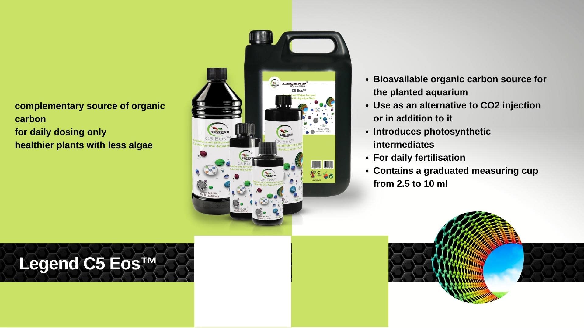 Legend C5 Eos płynny węgiel 100 ml, 250 ml, 500 ml, 1000 ml CO2 nawóz do roślin akwariowych (5000 ml)