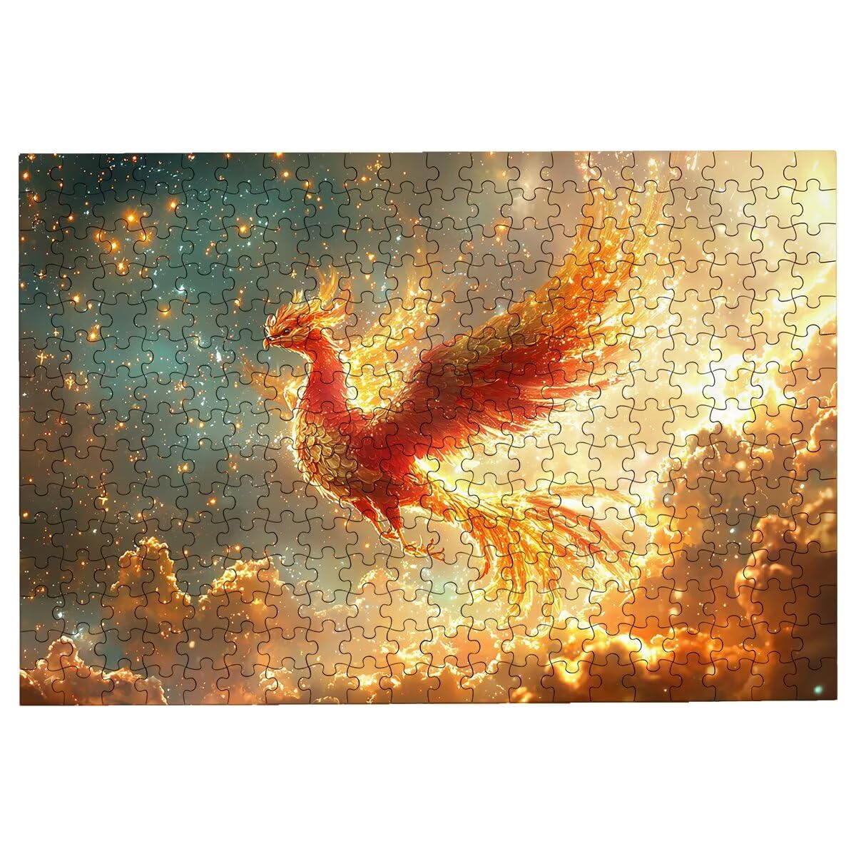 Puzzle 2000 sztuk Feniksa, Puzzle Płomień, Puzzle 2000 Dorosłych, Puzzle dla Dorosłych Z Pudełkiem Prezentowym, Trudne Drewniane Puzzle Dla Całej Rodziny, Oryginalne Prezenty Dla Kobiet Wystrój -2754