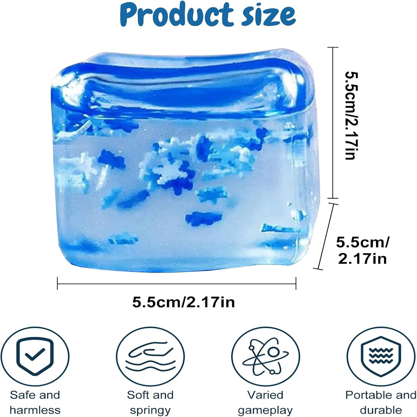 ZVD Forme Antistress a Cubo di Ghiaccio e Fiocco di Neve, Cubi Spremibili Sensoriali per Bambini e Adulti, Antistress Adulti Morbido, Perfetti per Alleviare Stress Ansia e Tensione (2PCS)