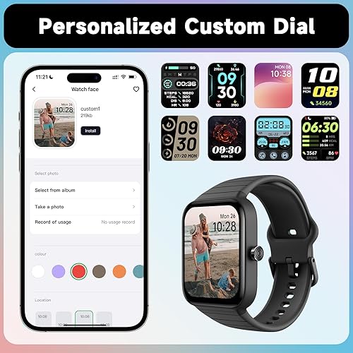 Miniatura 6 de Reloj inteligente para hombres y mujeres, Bluetooth 5.3 llamadas Alexa integrado, rastreador de actividad de 1.8 pulgadas para teléfonos iPhone,