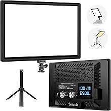 LED Video Dauerlicht Kit, 3000-6500K Fotolicht für Studio & Outdoor Fotografie, Vlog, Videokonferenz, Live Stream, CRI 97+ Zweifarbiges Kameralicht mit Wiederaufladbarem 5000mAh Li-ion Akku