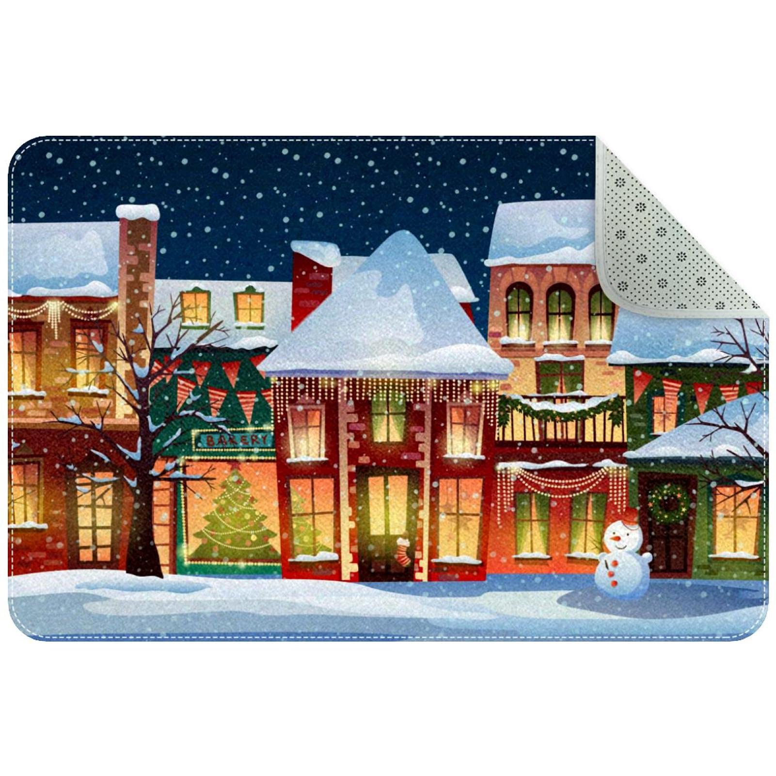 Tapis de porte d'hiver bonhomme de neige durable haute résistance