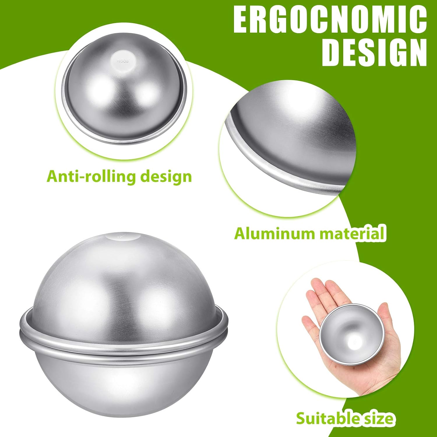 10 Pieces Metal Bath Bomb Molds Soap Press Tray 4 cm 5 cm 6 cm 7 cm 8 cm 5 Sizes DIY Bath Bomb Molds Crafting for DIY Making Supplies(Aluminum)