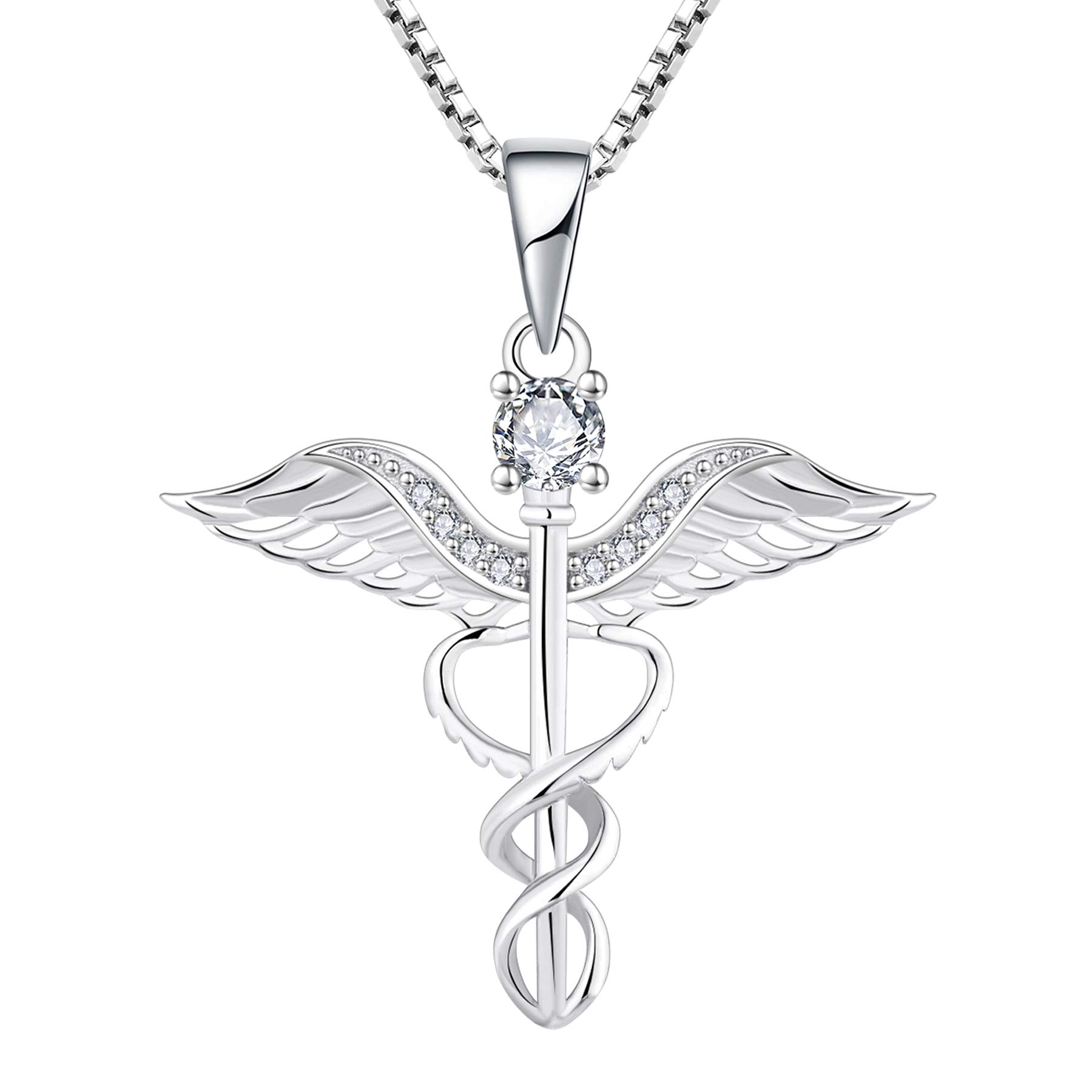 Collana MD, ciondolo MD in argento sterling, collana di pietre portafortuna di famiglia, regali di pietre portafortuna, ciondolo con ciondolo medico, regalo di laurea MD - Italia