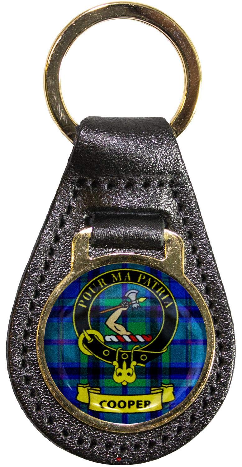 I Luv Ltd Cooper Leather Key Fob Scottish Clan Crest Scottish Made