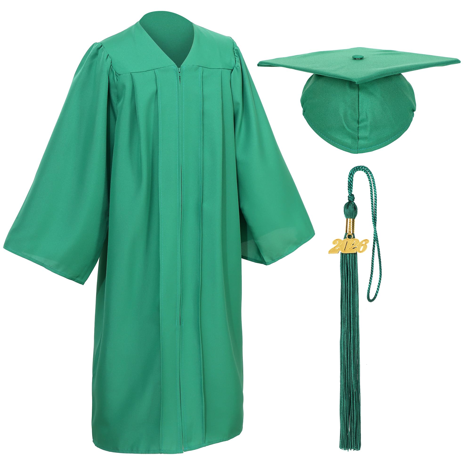 Unisex Matte Graduation Cap and Gown Tassel Package for High School and Bachelor