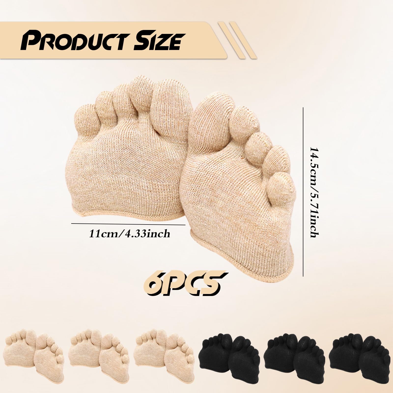 Almohadillas Metatarsales para Pies - Punteras de Zapatos de Algodón Superior para Mujeres - Plantillas Metatarsianas de Corte Bajo, Invisible y Cómoda - Ideal para Zapatos Deportivos, Planos