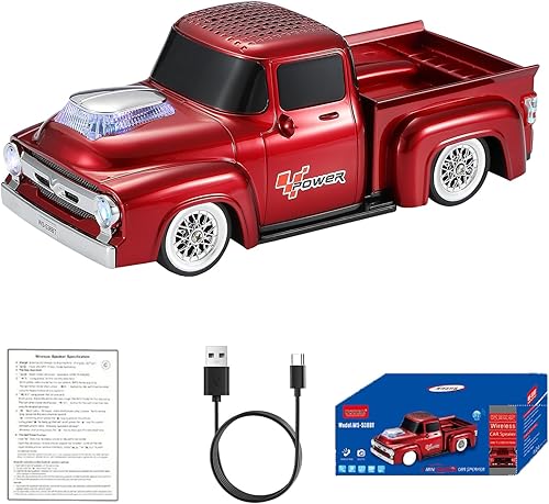 Miniatura 18 de Colección de Altavoces Réplica de Modelo de Coche Bluetooth – Altavoces Inalámbricos Portátiles con Sonido HD, Luces LED de Fiesta, Radio FM,