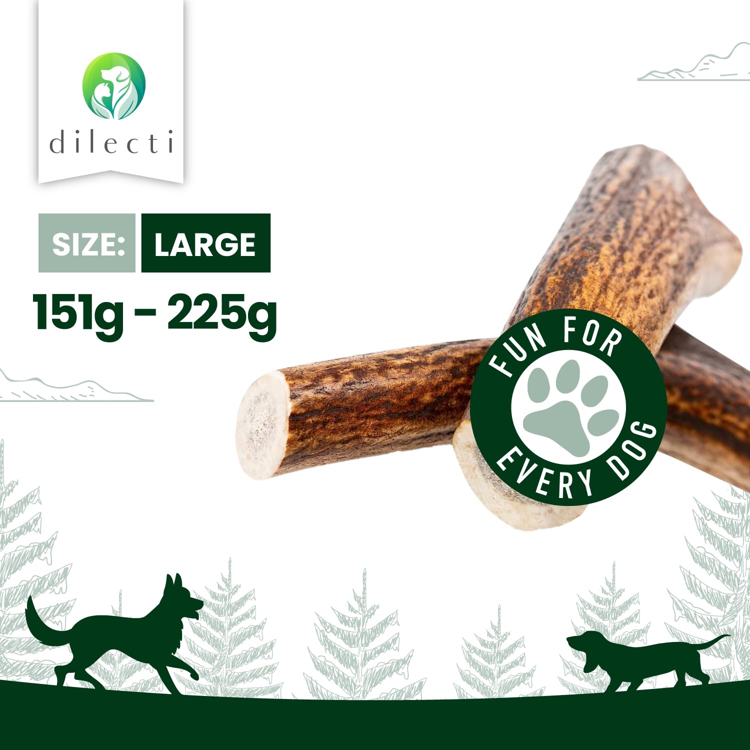 Dilecti Premium Natural Deer Antlers For Dogs, Rich in Proteins & Minerals, Durable - Image 2