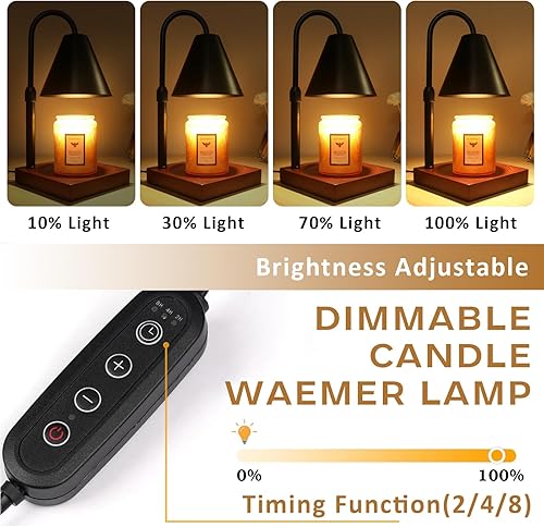 Miniatura 3 de Lámpara calentadora de velas con temporizador, calentador de lámpara de vela regulable, regalos de cumpleaños para mujeres, mamá y ella, lámpara de