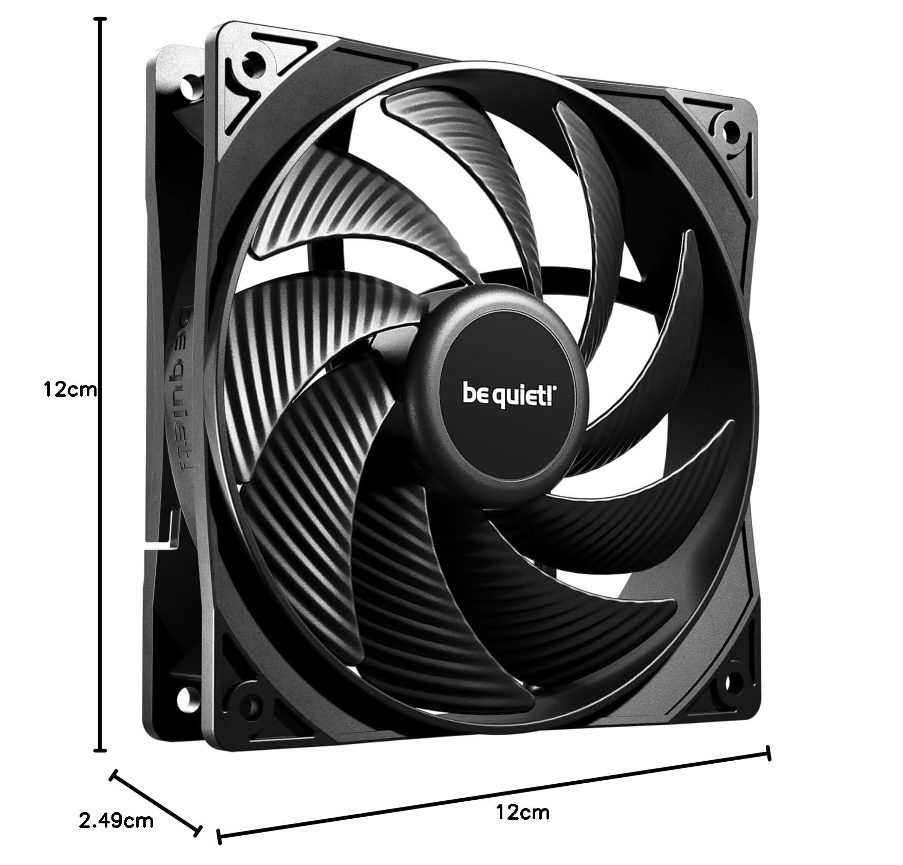 be quiet! Pure Wings 3 120mm PWM high-speed ventilateur, moteur innovant en boucle fermée qui maintient une vitesse de rotation constante, vitesse de pointe élevée, faible régime minimum, noir