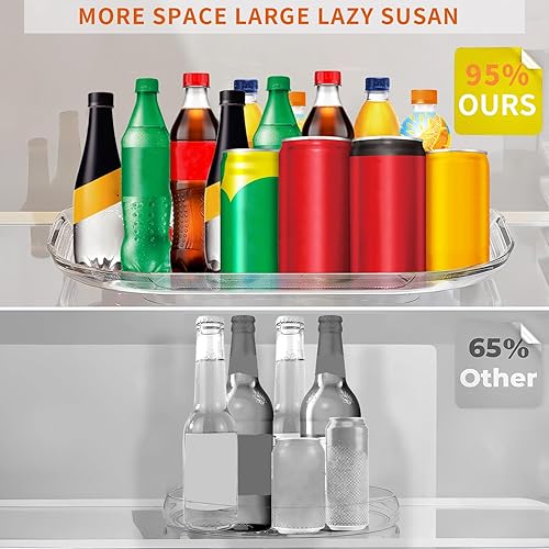 Miniatura 4 de Fungrins Lazy Susan, Lazy Susan para refrigerador, refrigerador Lazy Susan, organizadores y almacenamiento de refrigerador, organizadores de cocina