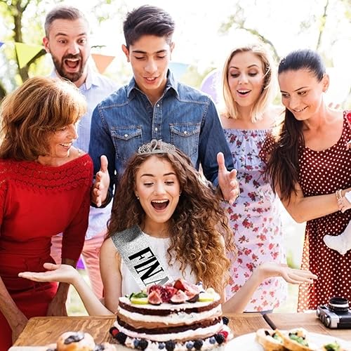 Miniatura 6 de CIEHER Decoraciones de cumpleaños número 21 para ella, regalos de cumpleaños 21 para ella, corona de cumpleaños 21, Diamante falso