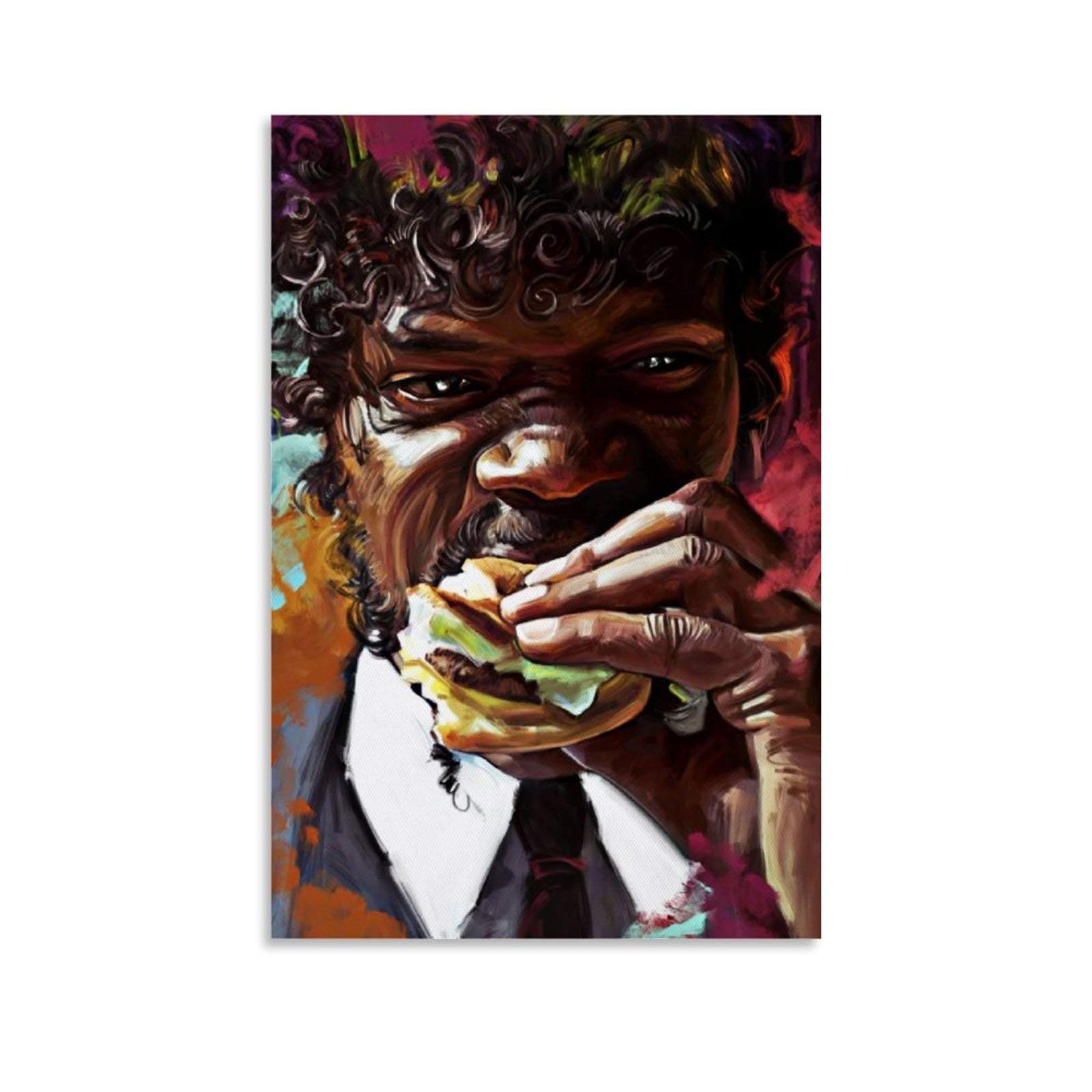 Qiuni Movie Jules Winnfield Samuel L Jackson Pulp Fiction Canvas Art Poster and Wall Art Picture Print Modern Family bedroom Decor Posters 12x18inch(30x45cm)