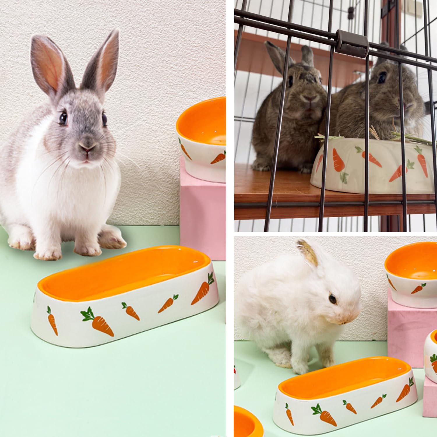 Gamelle en céramique pour lapin, petits animaux, hamster, chinchilla, hérisson, chiot, chaton, gerbille, furet