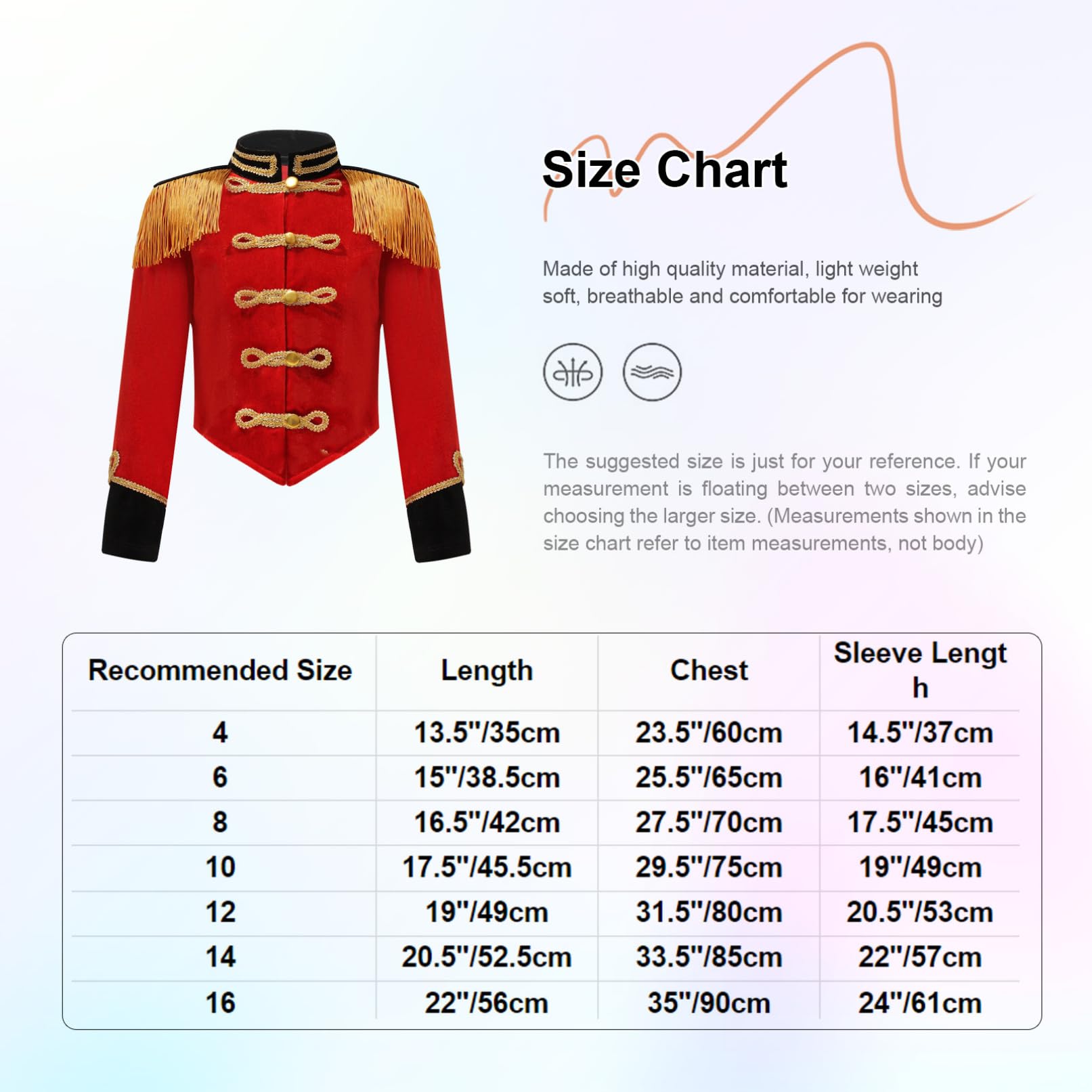 TiaoBug Mädchen Zirkusdirektor Jacke mit Fransen Schulterklappe Epauletten Uniform Blazer Stehkragen Mantel Militärische Jacket Outwear