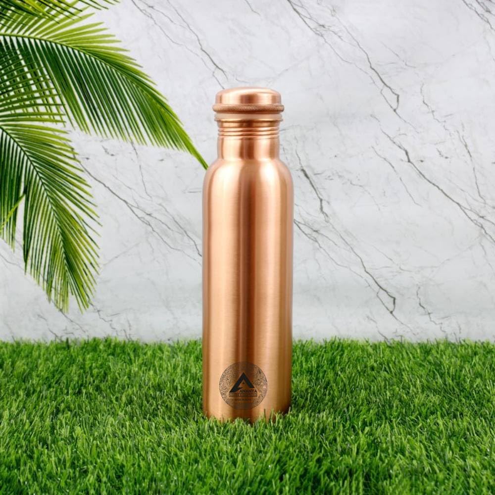 ANANYA FASHION & CRAFTS HUB Klassische Kupferflasche, 900 ml – reines Kupfer, handgefertigt – Ayurvedische Gesundheitsunterstützung, leicht und reisefreundlich (4er-Set)