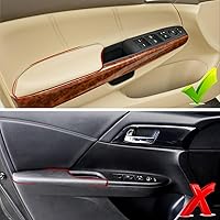Vista 3 de Compatible con paneles de puerta de Honda Accord Tapa de apoyabrazos 2008-2012, 2 piezas de cubierta de apoyabrazos de panel de puerta de cuero PU