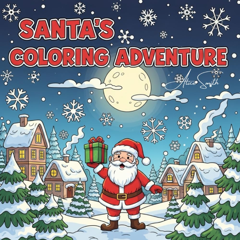 SANTA'S COLORING ADVENTURE: A Magical Journey Through Festive Scenes, Jolly Characters, and Holiday Cheer