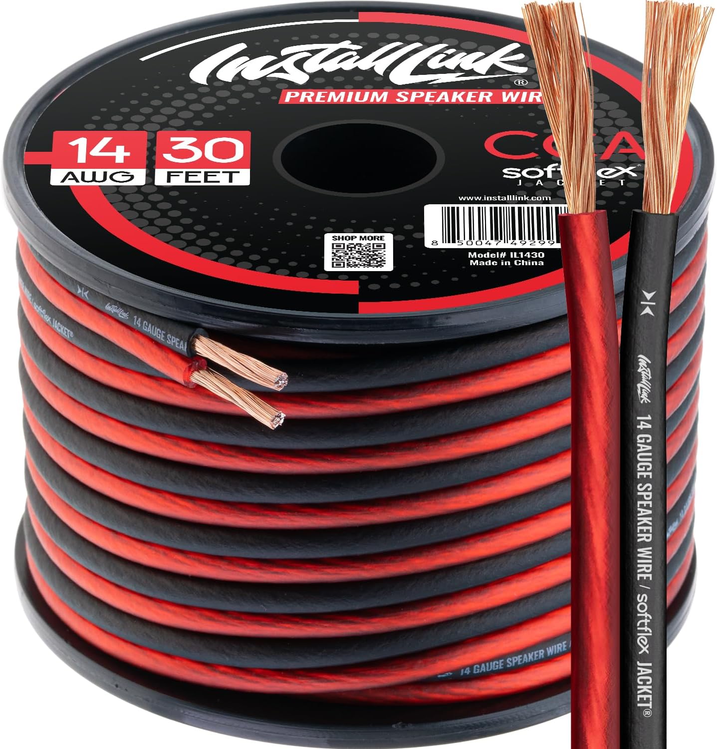 Install Link 14 Gauge Speaker Wire (Speaker Cable) for Car, Home or RV Audio Cable, 30ft, CCA