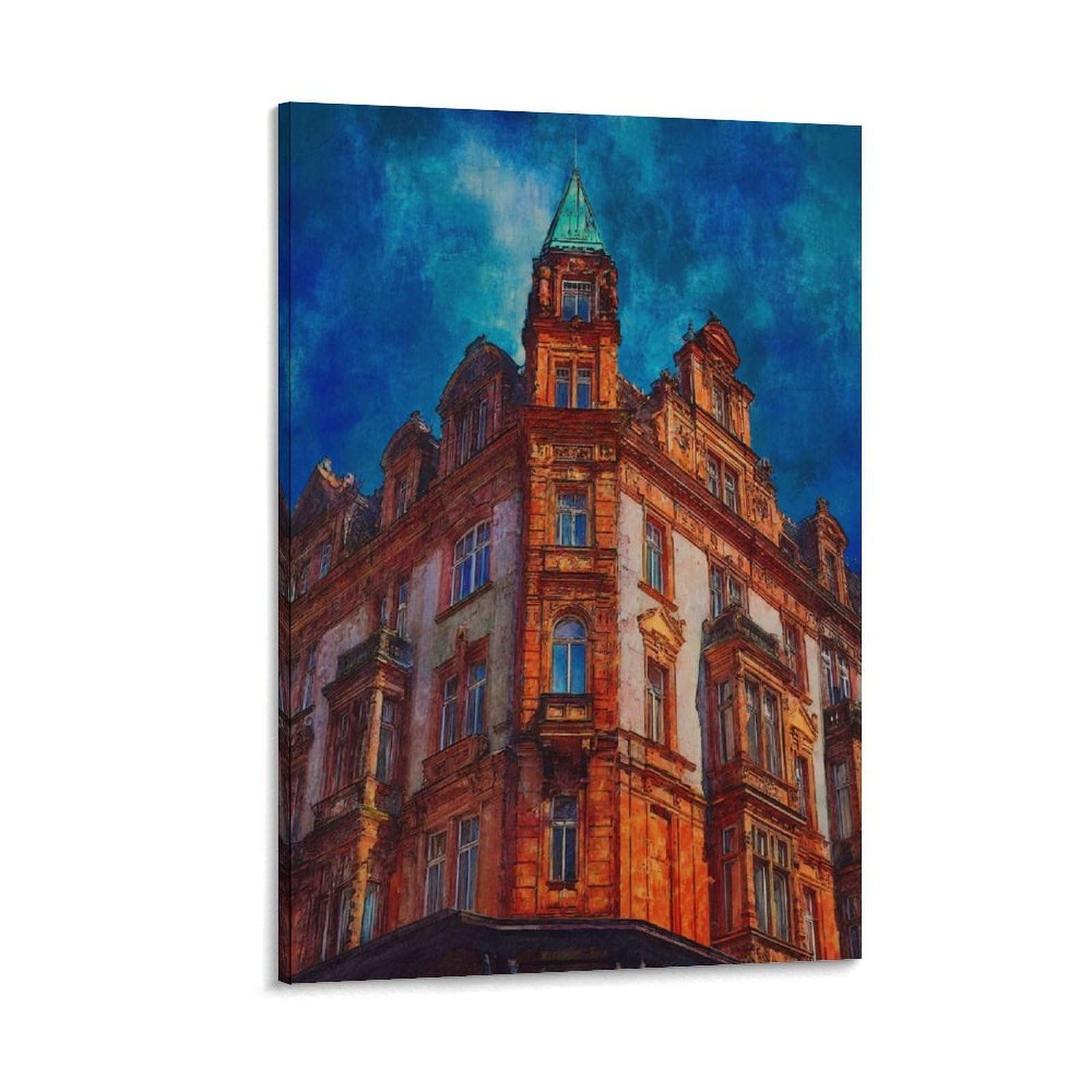 Lcynnh Frame-Style Leipzig Germany 24X36inch(60X90cm) Vintage Travel Poster Watercolor Canvas Art
