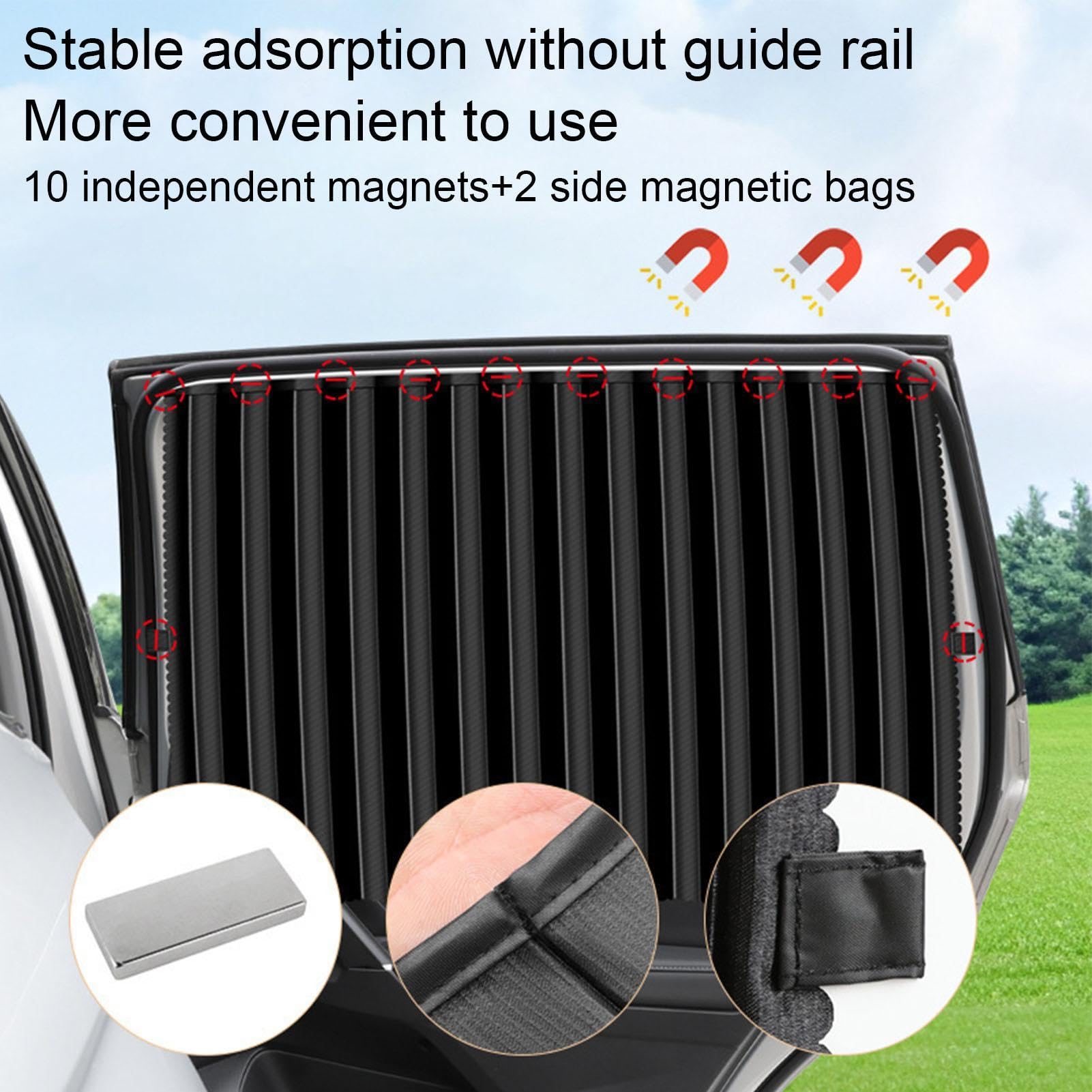 Tende Finestrini Auto Kit Tende Parasole Magnetiche a Scorrimento Liscio | Tende Oscuranti e Schermi Finestrini per Viaggi, Campeggio, Pause, Vacanze, Festività, Spostamenti