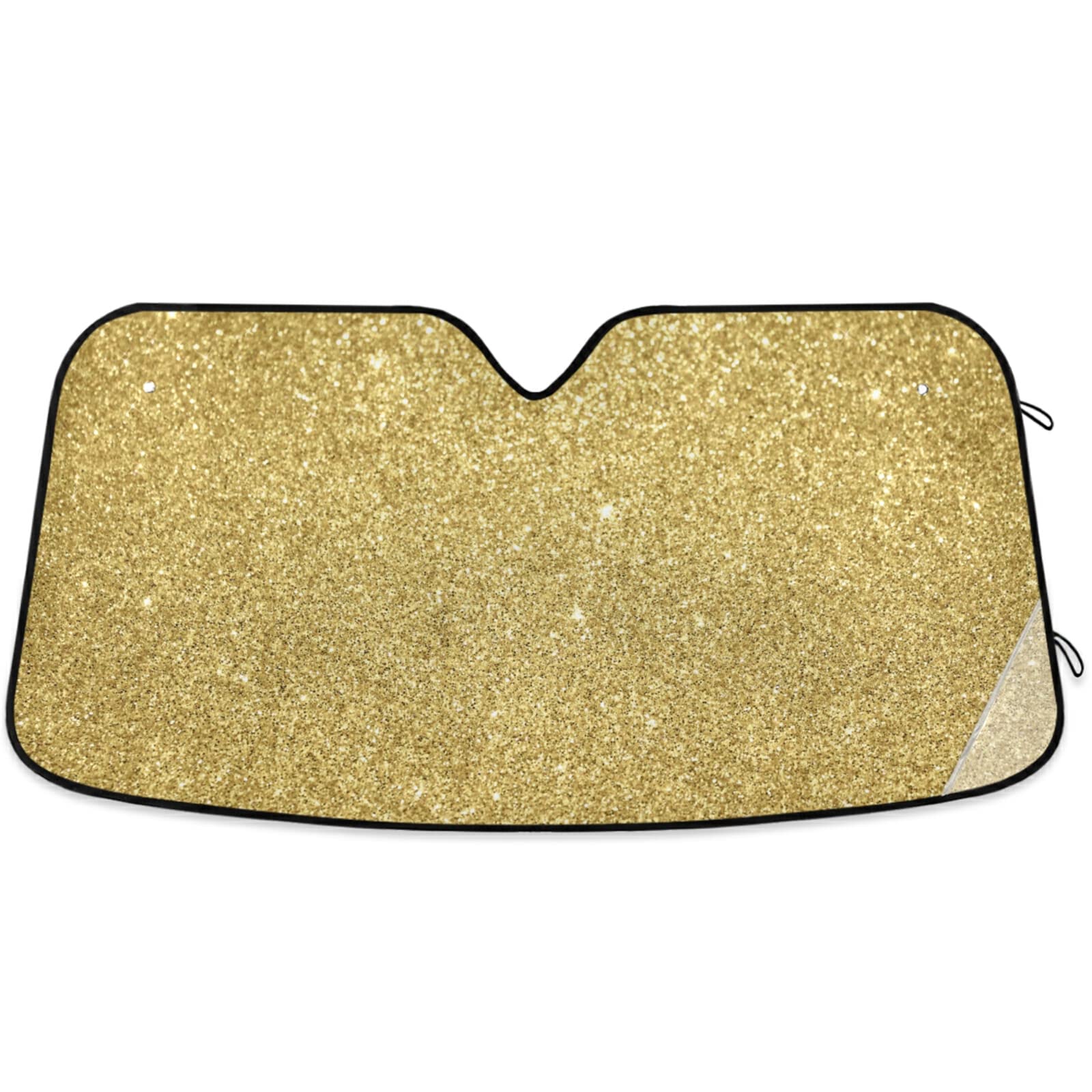 Gredecor Car Windshield Sun Shade Gold Glitter Sunshade Front for Truck SUV Blocks UV Rays Sun Visor Protector Keep Your Vehicle Cool